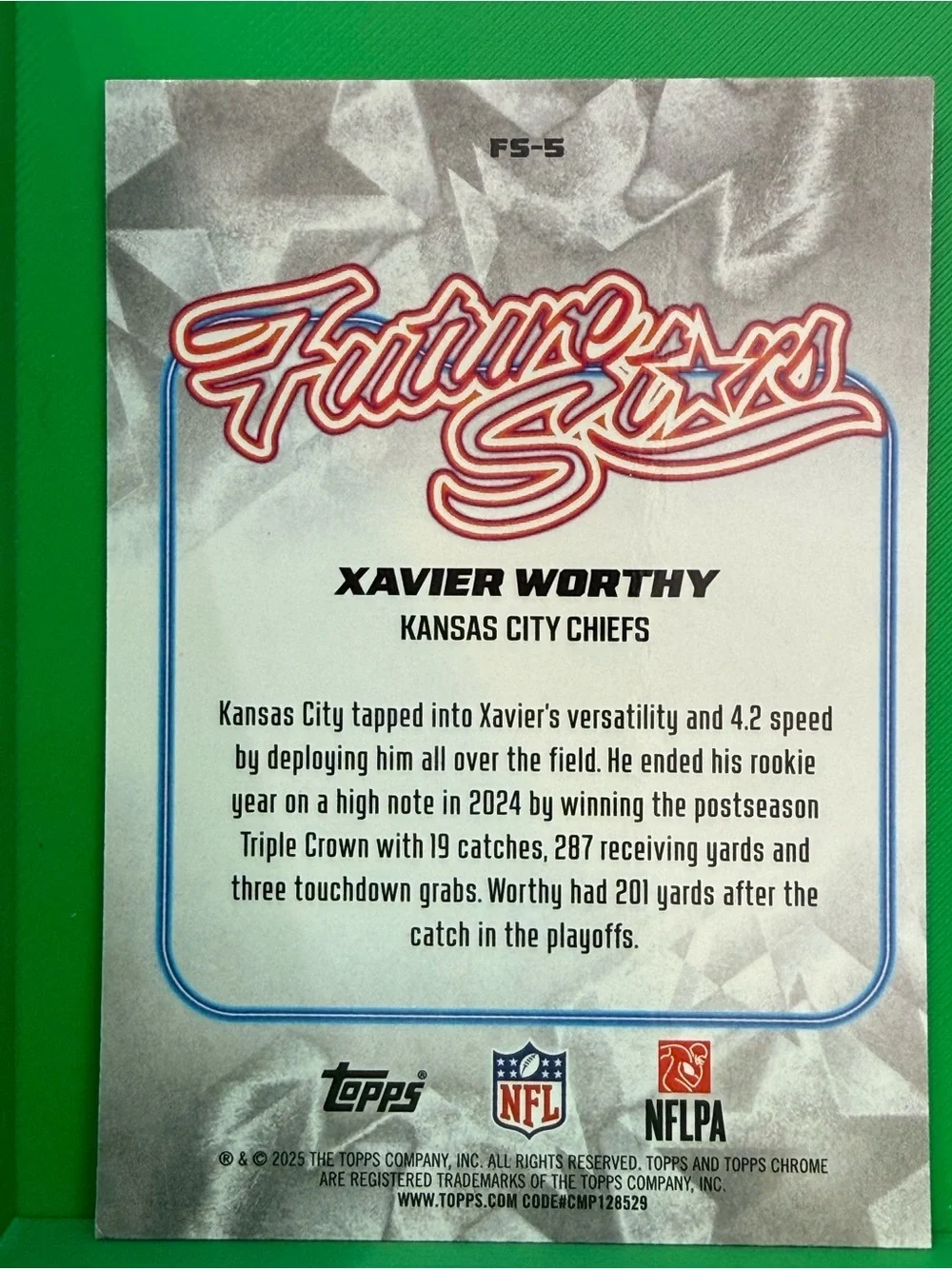 Topps Future Stars Xavier Worthy Card - Red/White/Blue